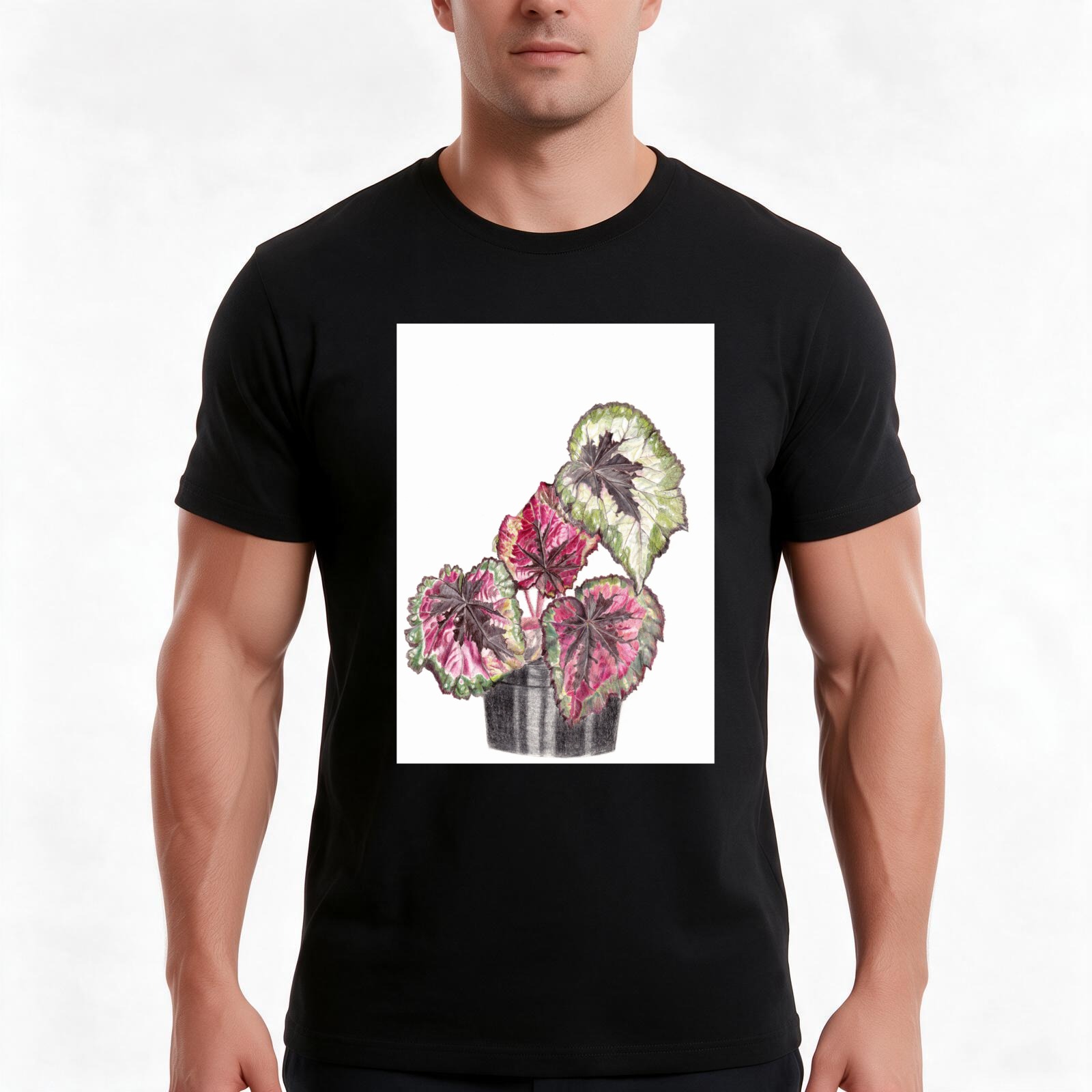 Begonia Rex - Begonia Rex T-Shirt, Summer Casual Cotton
